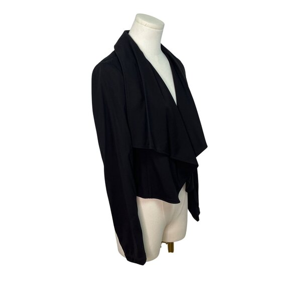 Patrizia Luca Womens Black Lace-Back Jacket With Draped Neckline Sz S - Picture 2 of 9